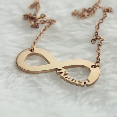 Solid Rose Gold 18ct Infinity Name Necklace - Name My Jewelry ™