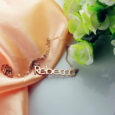 18ct Rose Gold Plated Rebecca Style Name Necklace - Name My Jewelry ™