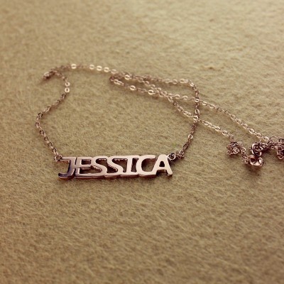 Solid Rose Gold Plated Jessica Style Name Necklace - Name My Jewelry ™
