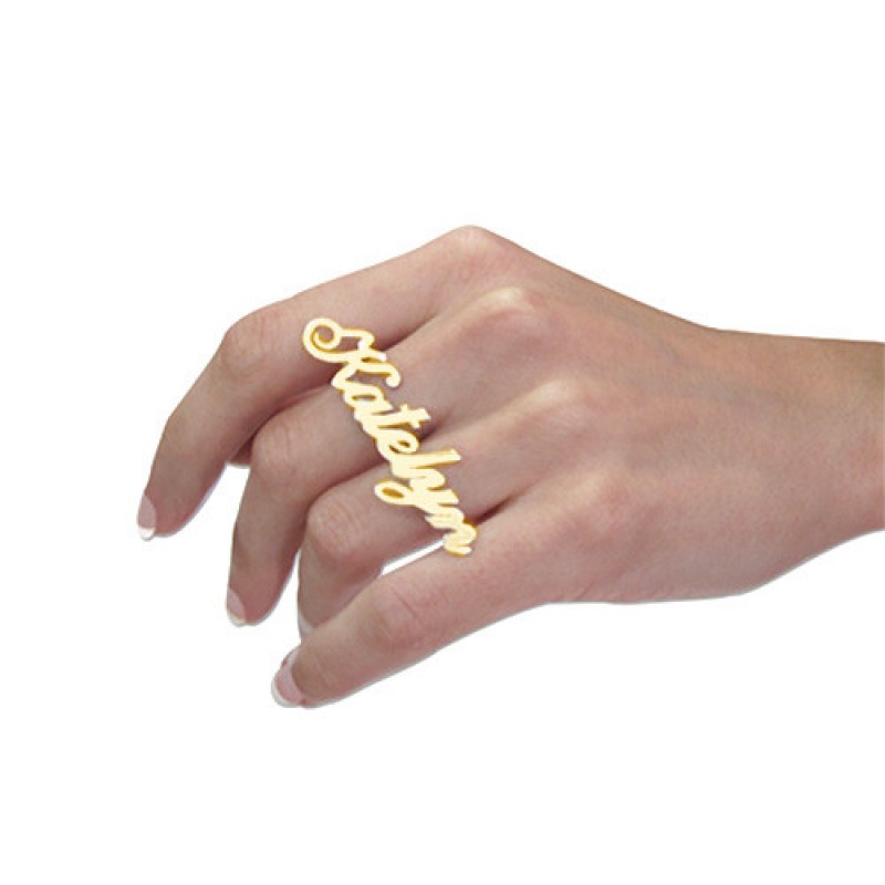 Two Finger Name Ring with Diamonds – Be Monogrammed