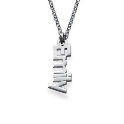 Vertical Name Necklace in Sterling Silver - Name My Jewelry ™