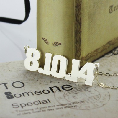 Sterling Silver Number Name Necklace Unique Men Jewelry - Name My Jewelry ™