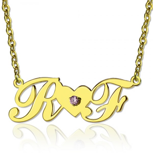 18ct Gold Plated Two Initials Necklace - Name My Jewelry ™
