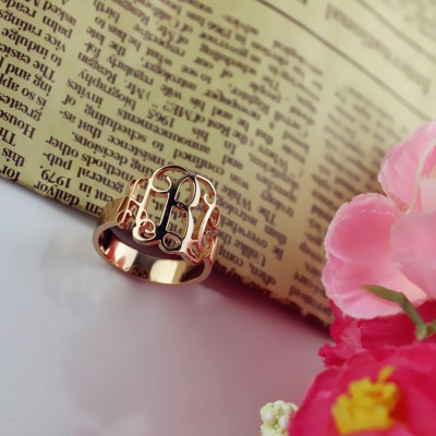 personalized Rose Gold Monogram Ring - Name My Jewelry ™