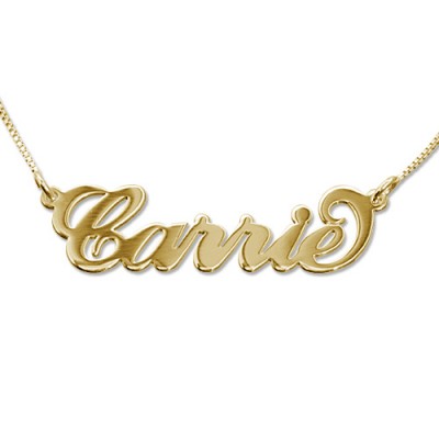 18ct Gold Double Thickness "Carrie" Name Necklace - Name My Jewelry ™
