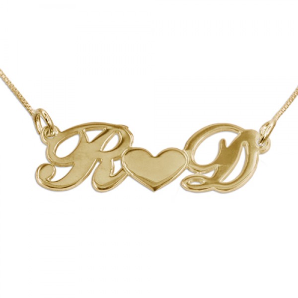 Couples Heart Necklace in 18ct Gold Plating - Name My Jewelry ™