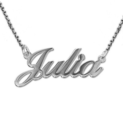 Extra Thick Silver Name Necklace With Rollo Chain - Name My Jewelry ™