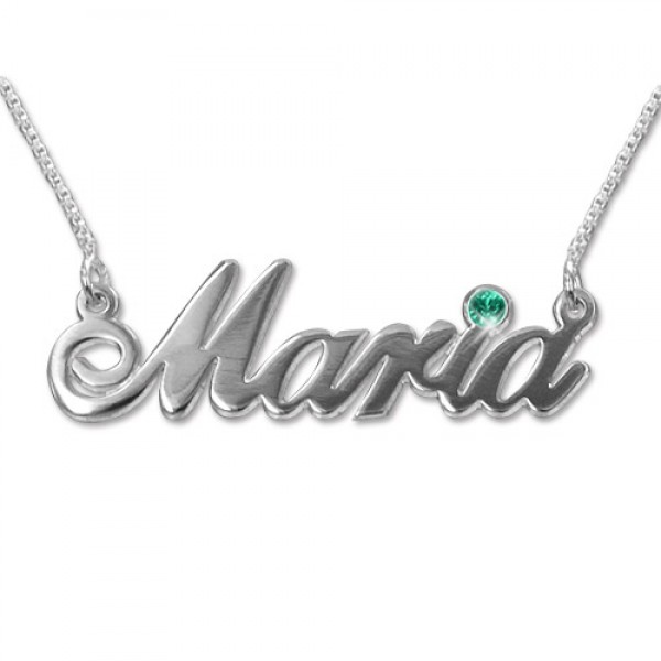 18ct white Gold and Swarovski Crystal Name Necklace - Name My Jewelry ™