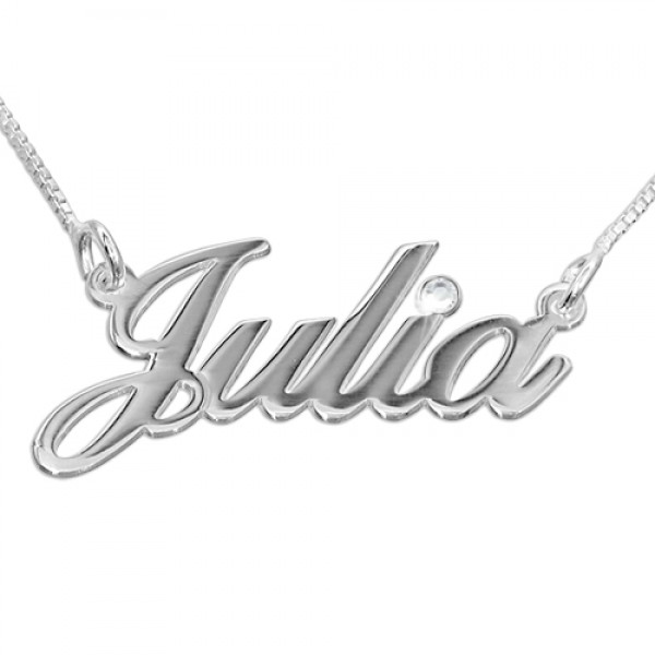 18ct White Gold and Diamond Name Necklace - Name My Jewelry ™