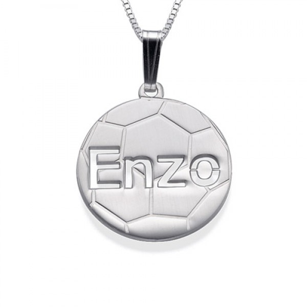 Sterling Silver Personlised Football Pendant - Name My Jewelry ™