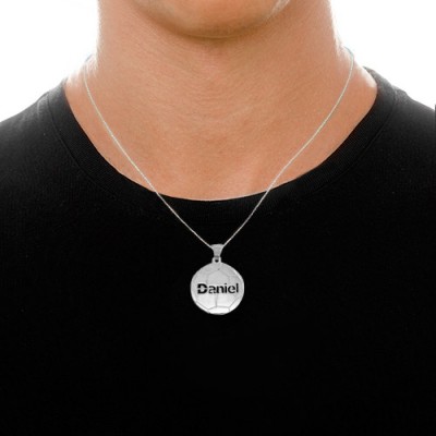 Sterling Silver Personlised Football Pendant - Name My Jewelry ™