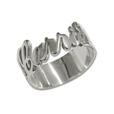 personalized Silver Cut Out Ring - Name My Jewelry ™