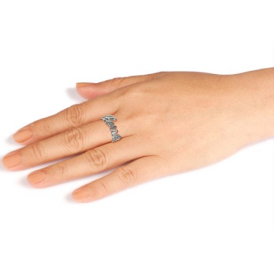 personalized Silver Cut Out Ring - Name My Jewelry ™