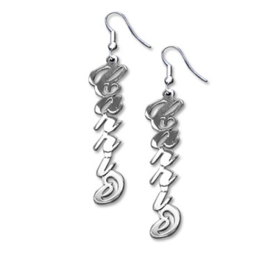 Sterling Silver "Carrie" Style Name Earrings - Name My Jewelry ™