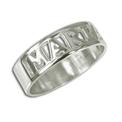 personalized English Silver Engraved Name Ring - Name My Jewelry ™
