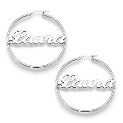 Sterling Silver Hoop Name Earrings - Name My Jewelry ™