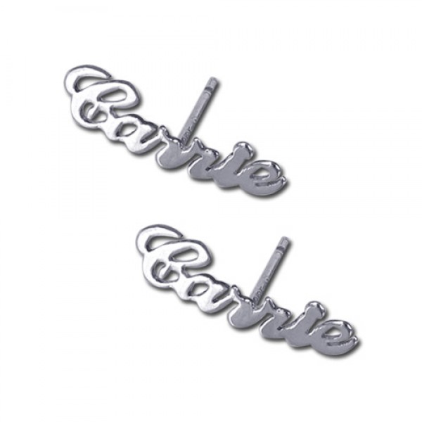 Sterling Silver personalized Name Stud Earring (PAIR) - Name My Jewelry ™