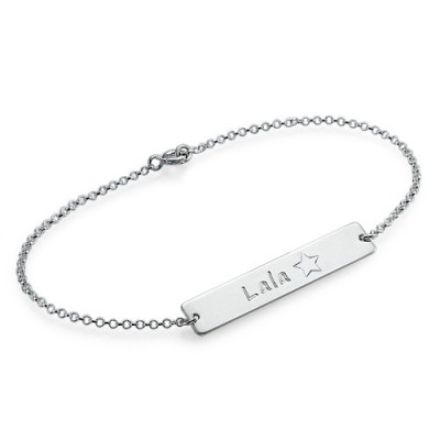 Sterling Silver Bar Nameplate Bracelet/Anklet - Name My Jewelry ™