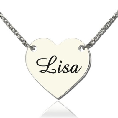 Stamped Name Heart Love Necklaces Sterling Silver - Name My Jewelry ™