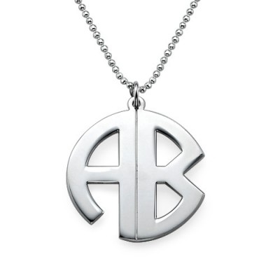 personalized Silver Print Monogram Necklace - Name My Jewelry ™