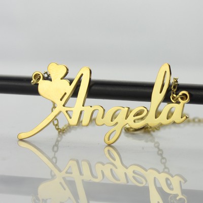 personalized Solid Gold Fiolex Girls Fonts Heart Name Necklace - Name My Jewelry ™