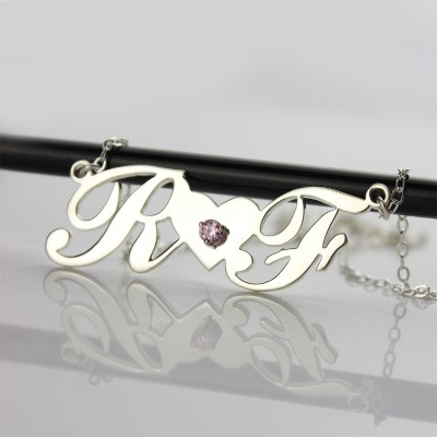 Sterling Silver Double initials Necklace - Name My Jewelry ™
