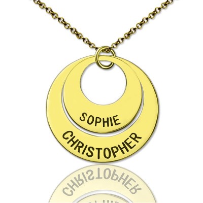 Engraved Ring 18ct Gold Plated Mother Necklace - Name My Jewelry ™