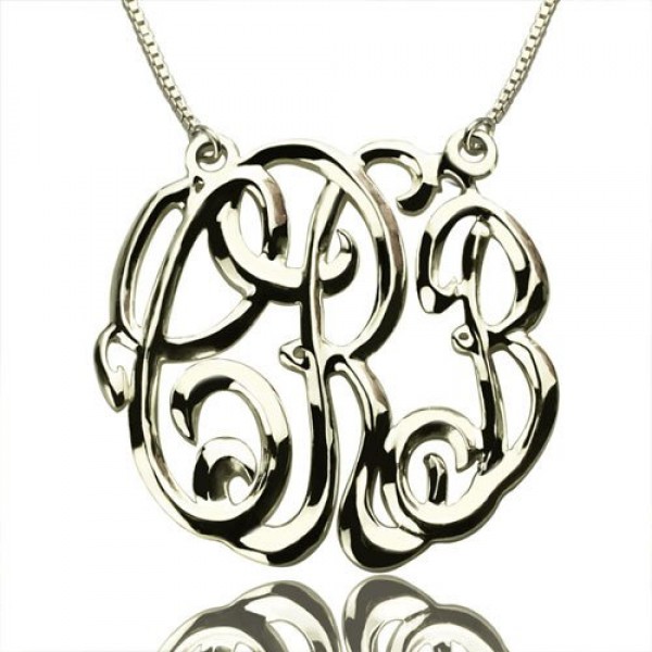 Celebrity Cube Premium Monogram Necklace Gifts Sterling Silver - Name My Jewelry ™
