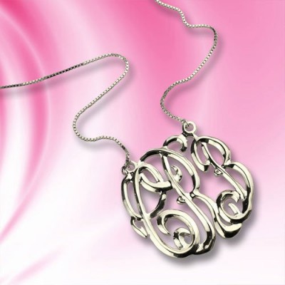 Celebrity Cube Premium Monogram Necklace Gifts Sterling Silver - Name My Jewelry ™