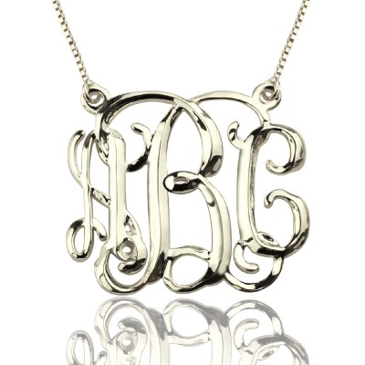 personalized Cube Monogram Initials Necklace Sterling Silver - Name My Jewelry ™
