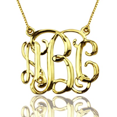 Custom Cube Monogram Initials Necklace 18ct Gold Plated - Name My Jewelry ™