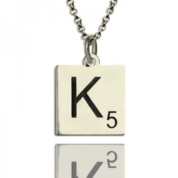 Scrabble Initial Letter Necklace Sterling Silver - Name My Jewelry ™