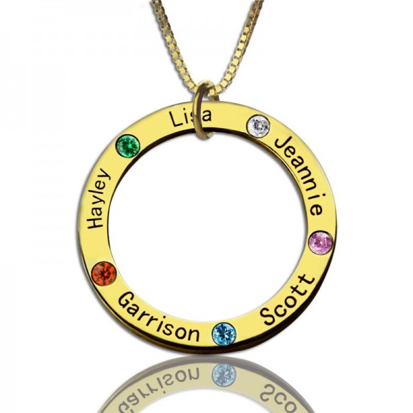Family Circle Names Necklace For Mother In Gold - Name My Jewelry ™