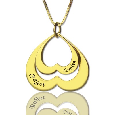 Heart in Heart Name Pendant In 18ct Gold Plated - Name My Jewelry ™
