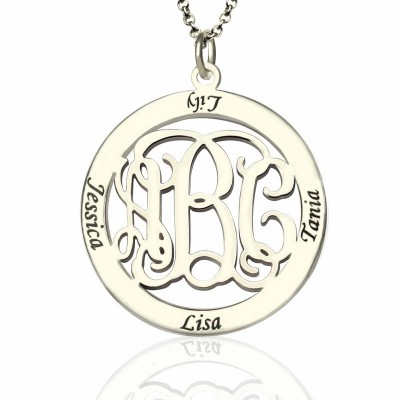 personalized Family Monogram Name Necklace Sterling Silver - Name My Jewelry ™