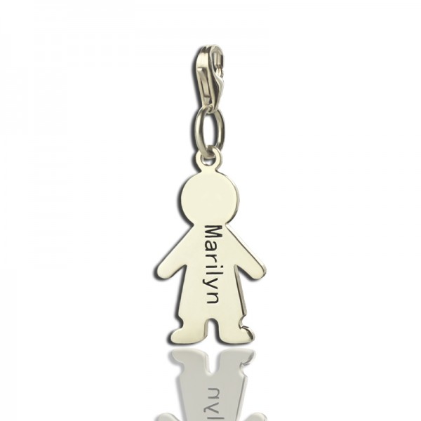 personalized Boy Pendant on Lobster Clasp Silver - Name My Jewelry ™