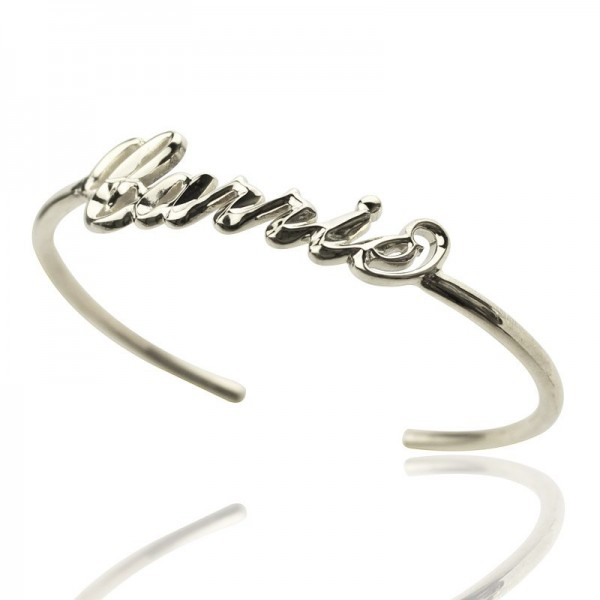personalized Sterling Silver Name Bangle Bracelet - Name My Jewelry ™