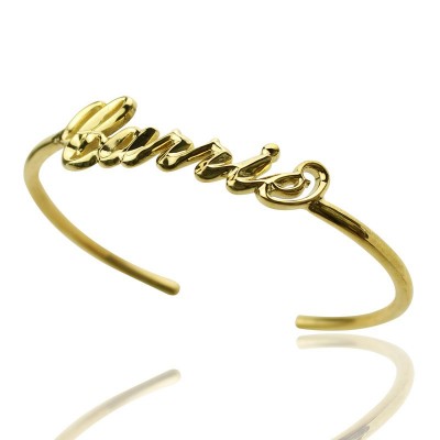 personalized 18ct Gold Plated Name Bangle Bracelet - Name My Jewelry ™