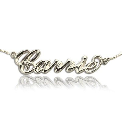 personalized 3D Carrie Name Necklace Sterling Silver - Name My Jewelry ™