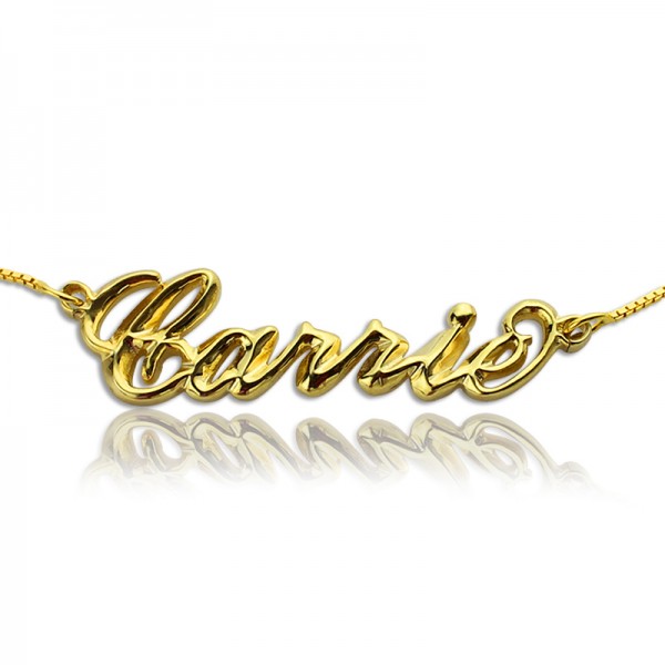 personalized 3D Carrie Name Necklace 18ct Gold Plating - Name My Jewelry ™