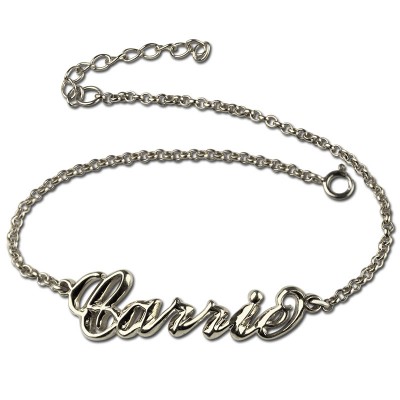 Sterling Silver Women's Name Bracelet  Carrie Style - Name My Jewelry ™