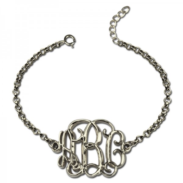Celebrity Monogram Initial Bracelet Sterling Silver - Name My Jewelry ™