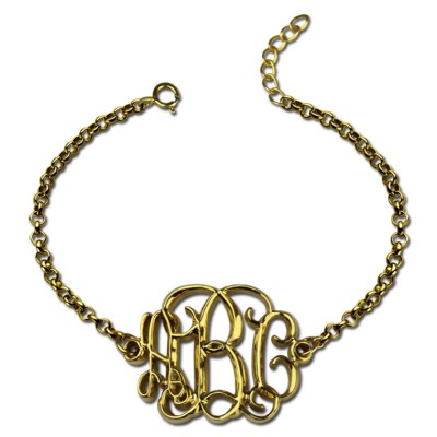18ct Gold Plated Celebrity Monogram Bracelet - Name My Jewelry ™