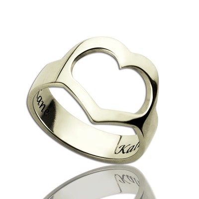 personalized Couple's Name Promise Heart Ring Silver - Name My Jewelry ™