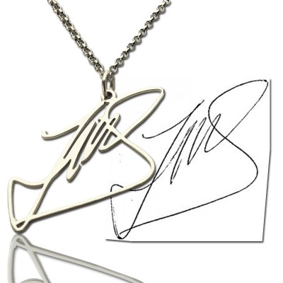 Custom Necklace with Your Own Signature Silver - Name My Jewelry ™