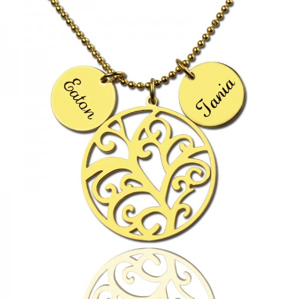 Family Tree Necklace With Name Charm For Mom - Name My Jewelry ™