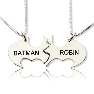 Batman Best Friend Name Necklace Sterling Silver - Name My Jewelry ™