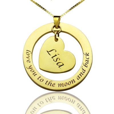 Custom Mom I Love You to the Moon and Back Necklace - Name My Jewelry ™