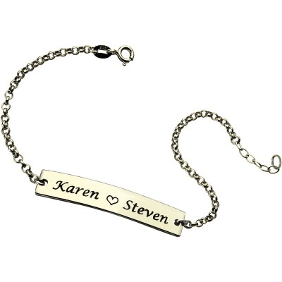Engraved Name Bar Bracelet For Her Sterling Silver - Name My Jewelry ™