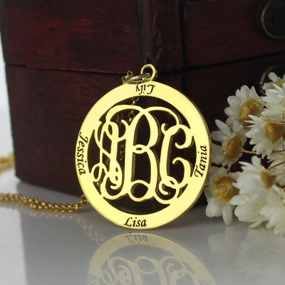 Family Monogram Name Necklace In 18ct Gold Plated - Name My Jewelry ™